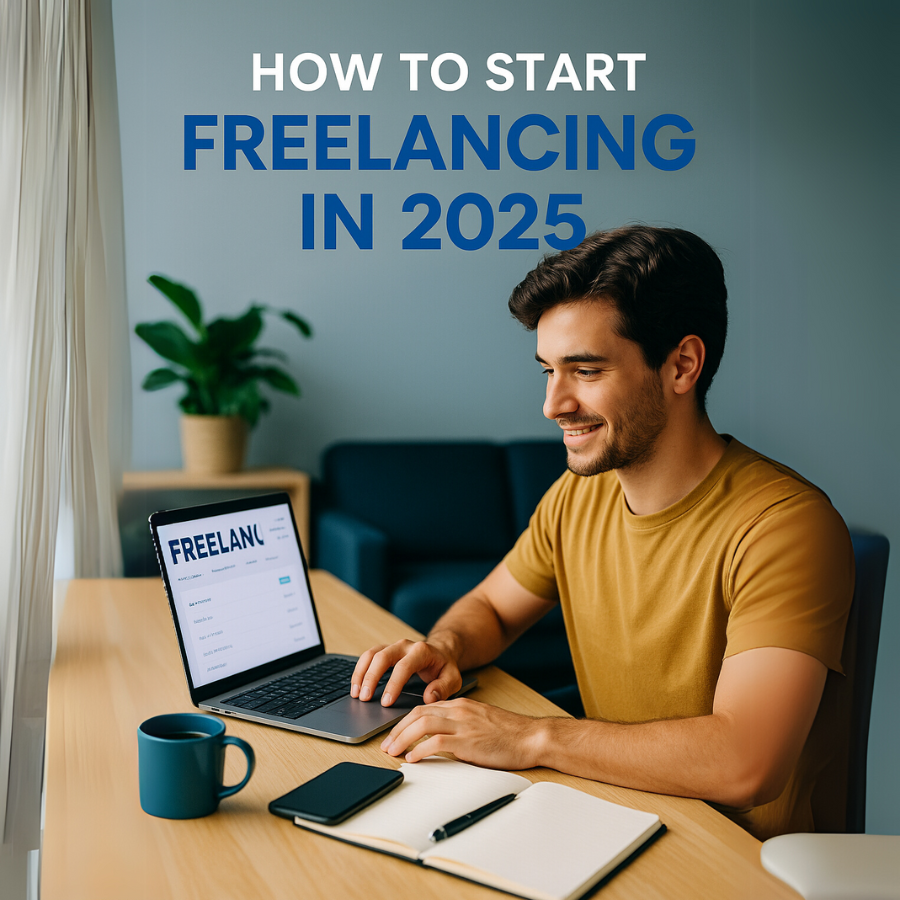 Freelancer working remotely from home in 2025
