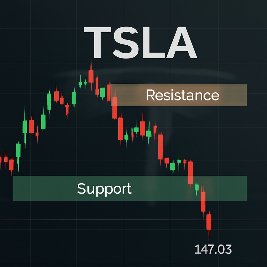 tsla stock technical analysis chart showing tesla action price
