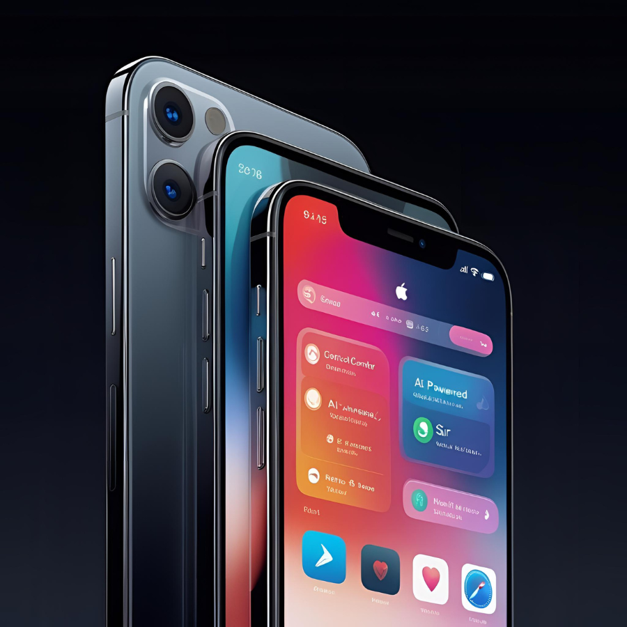 iPhone running iOS 26 with redesigned Control Center and Siri interface