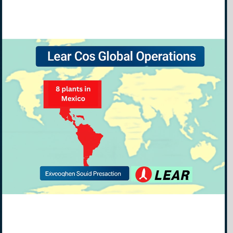 "Lear Co’s global operations with 8 plants in Mexico and international footprint."