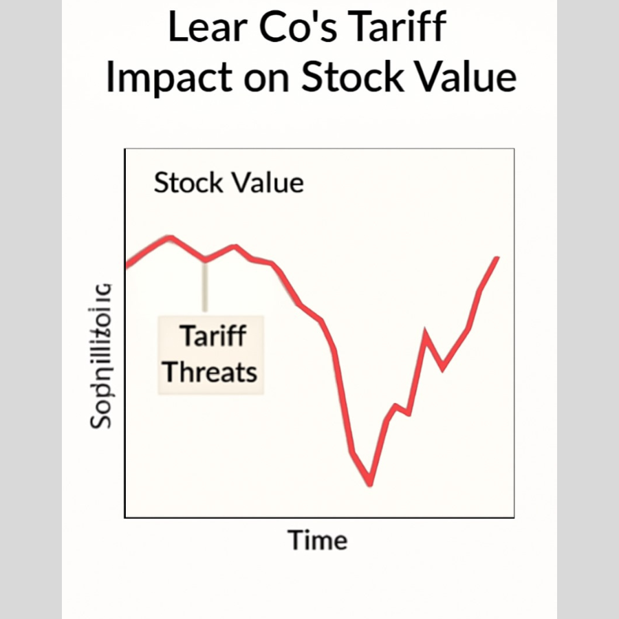  "Lear Co stock fluctuations due to tariff impacts and market instability."