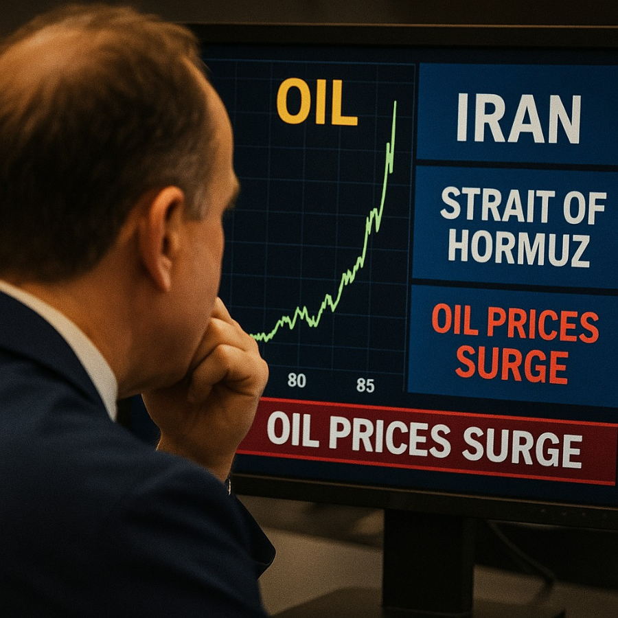 "Trader reacts to oil market surge amid Iran conflict"

