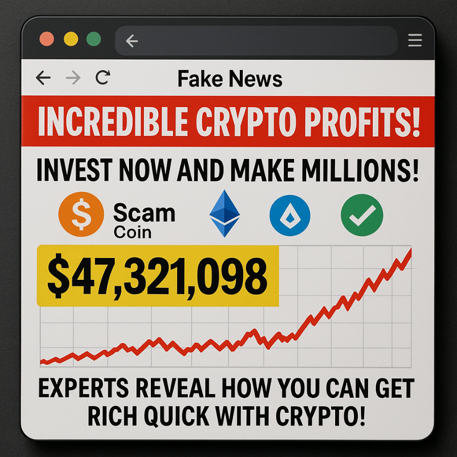 Crypto currency is scam advertised on fake crypto news portals"